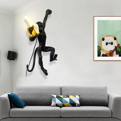 OuO Monkey Banana Wall Lamp Living Room / Bedroom