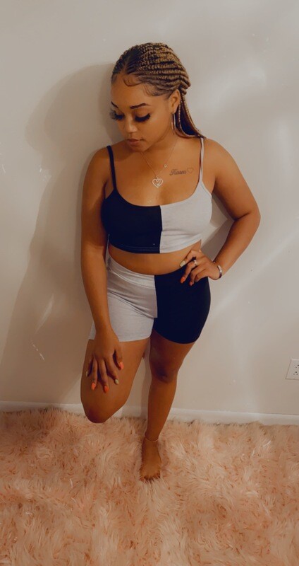 Cocoa Color Block 2 Piece set Black