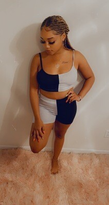 Cocoa Color Block 2 Piece set Black