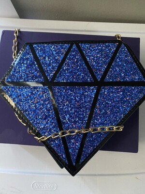 Royal Diamond Chain Purse BLUE