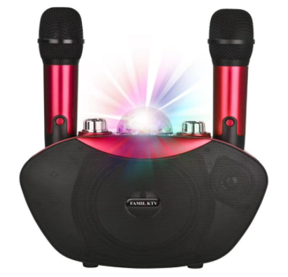 Karaoke Speaker with Wireless Microphone Mobile KTV Speaker Atmosphere Light