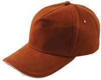 Бейсболка UNIT CLASSIC, коричневая с белым кантом