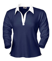 Рубашка поло женская с рукавами "3/4" CALIFORNIA 260, "южная ночь"/белый