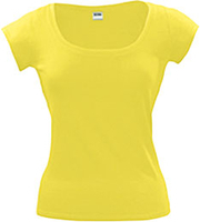 Футболка женская с глубоким вырезом MELROSE 150 лимонная
