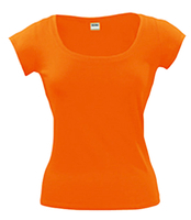 Футболка женская с глубоким вырезом MELROSE 150 оранжевая