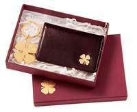 Набор "Счастливый клевер": брелок и футляр для визиток