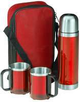 Набор термос 500 мл и 2 кружки 220 мл, в чехле, красный