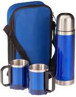 Набор термос 500 мл и 2 кружки 220 мл, в чехле, синий