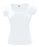 Футболка женская с глубоким вырезом MELROSE 150 белая