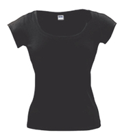 Футболка женская с глубоким вырезом MELROSE 150 черная