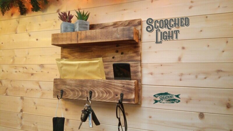 Letter and Key Rack - Reclaimed Wood