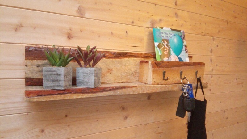 Key and Letter Shelf - Reclaimed Wood