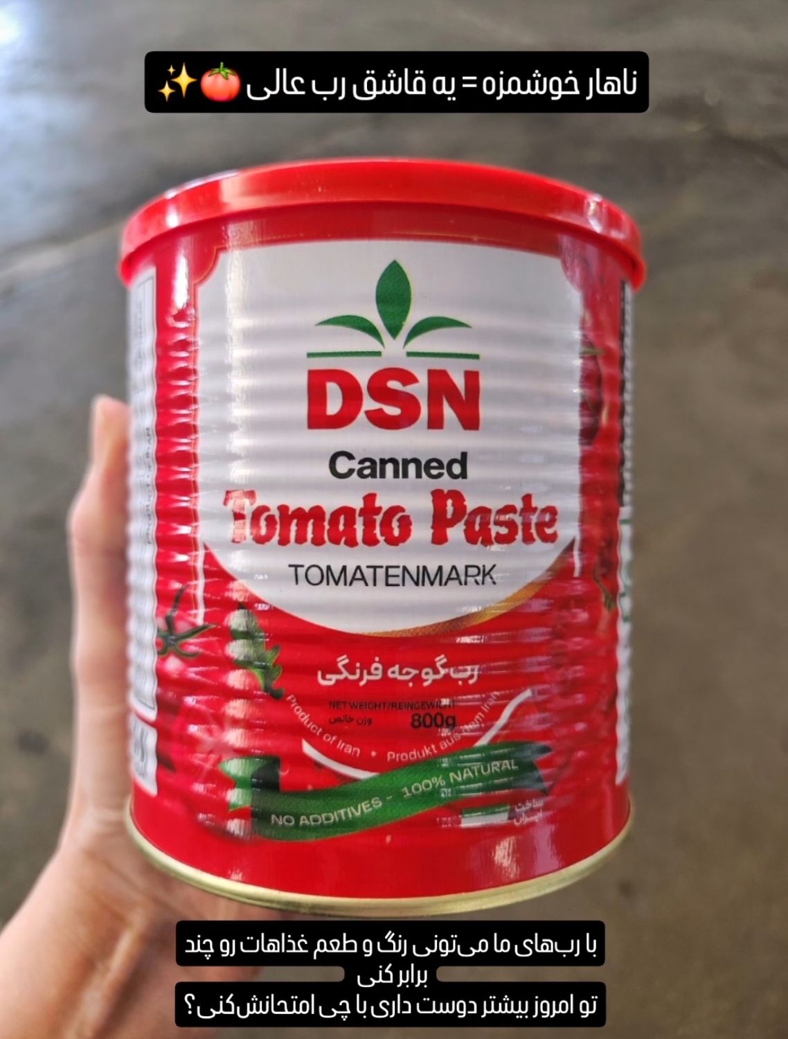 رب گوجه صنایع غذایی دی اس ان-800 گرمی