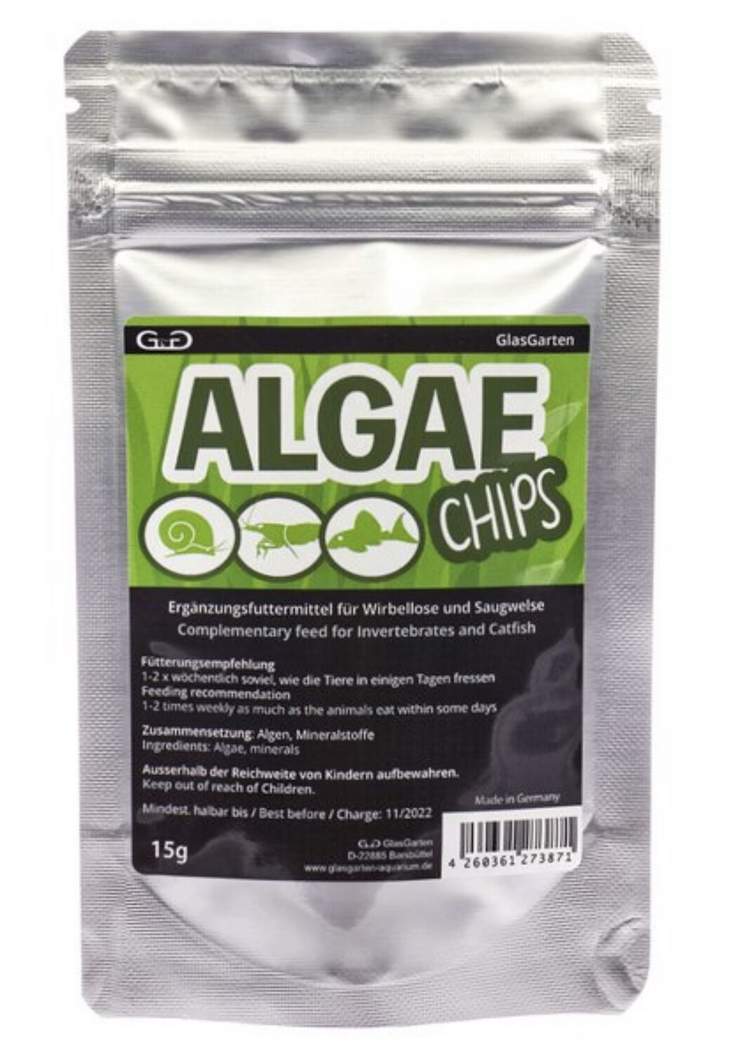 Glas Garten Algae-Chips 15g