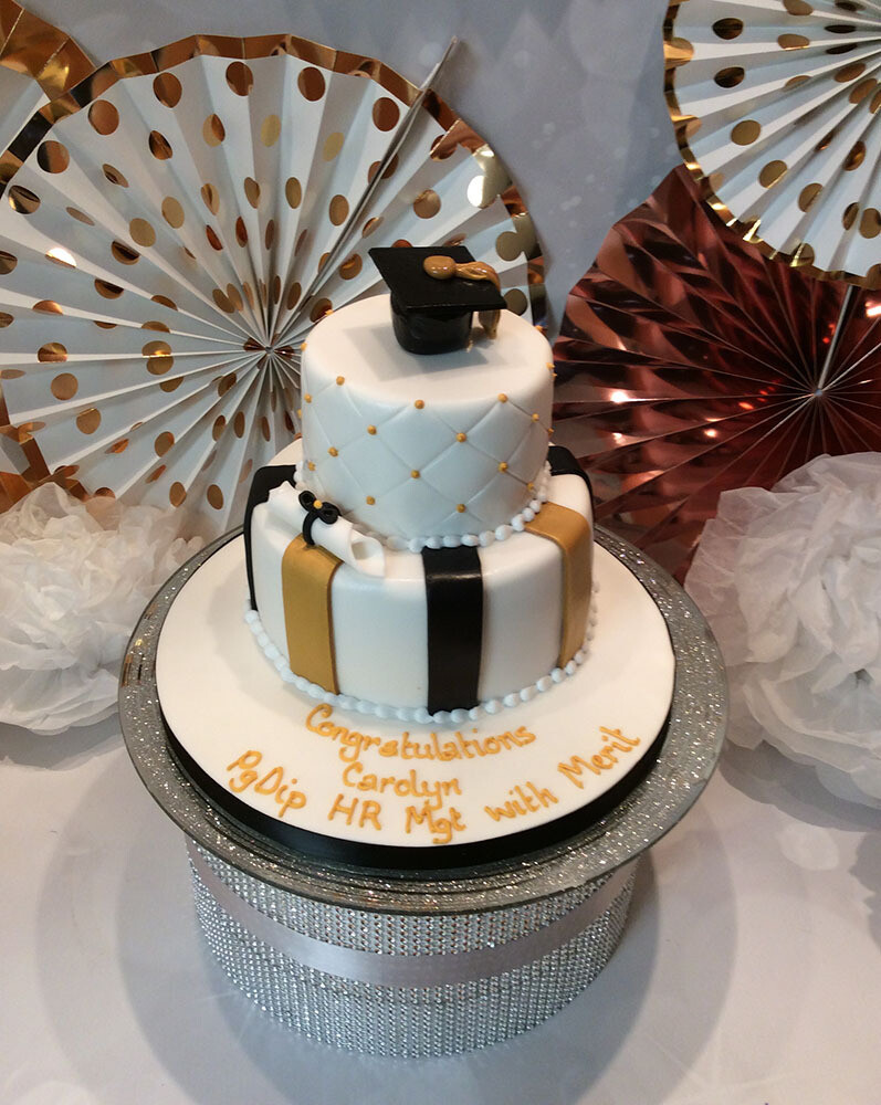 2 Tier Graduation with Stripes and Quilting