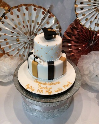 2 Tier Graduation with Stripes and Quilting