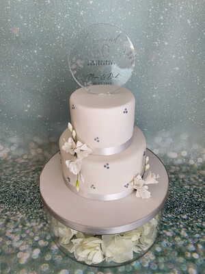 2 Tier Anniversary With Acrylic Paddle Topper