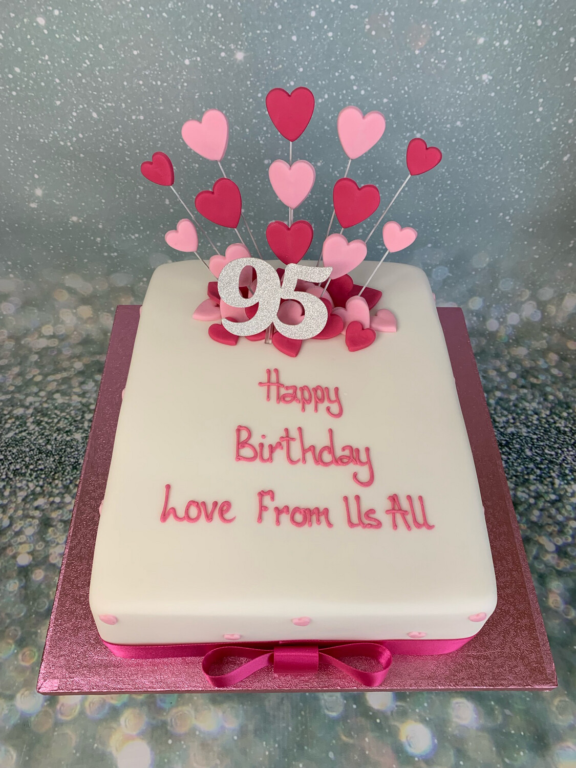 Heart Spray &amp; Glitter Number Topper