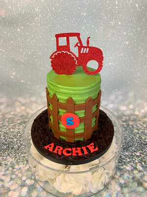 Tractor Glitter Topper And Fence