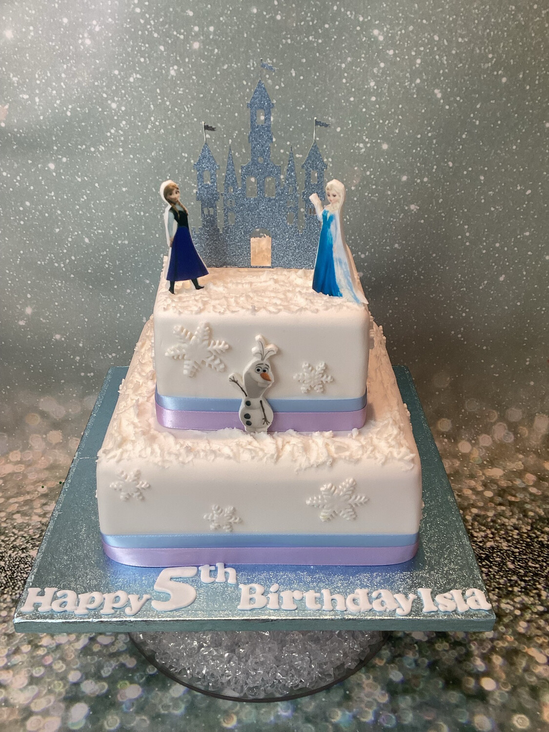 2 Tier Square Frozen Theme
