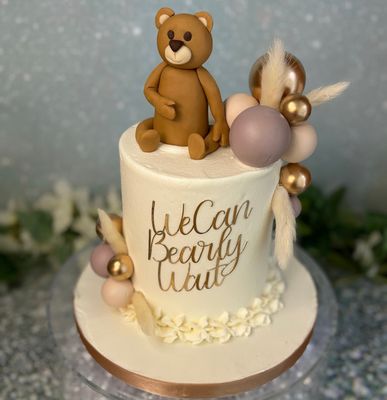Baby Shower Frosting &amp; Bear(we can bearly wait)