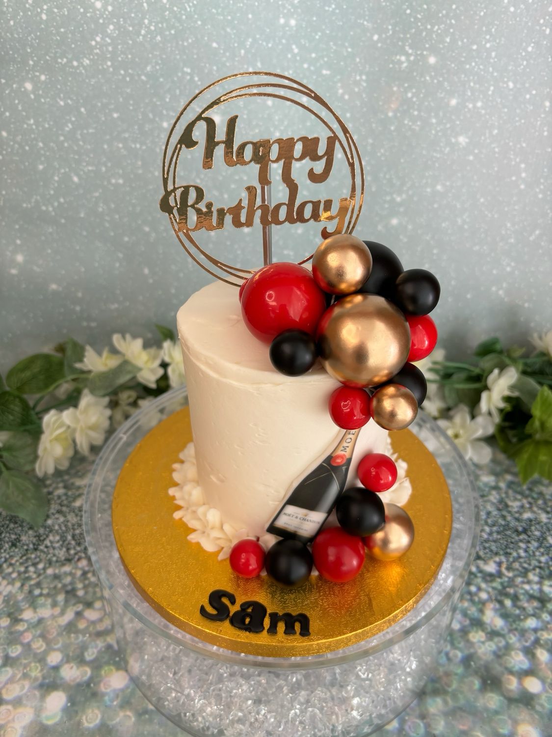 Champagne Bottle &amp; Baubles - Frosting