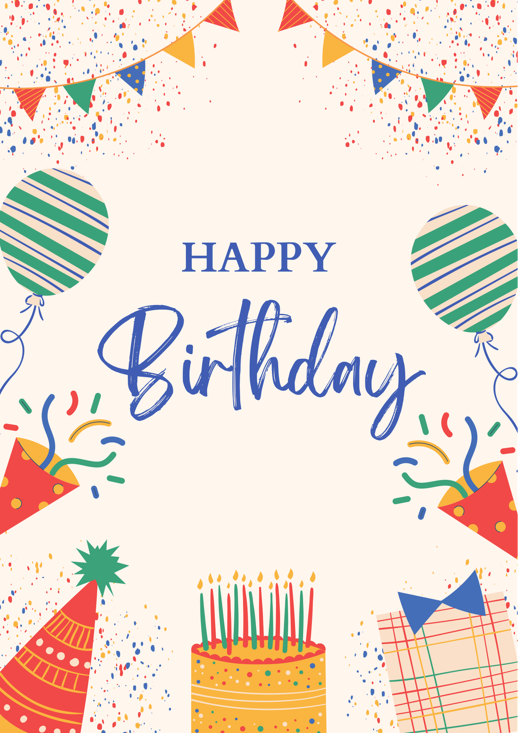 Cake In A Card Happy Birthday(Orange, Green, Beige)