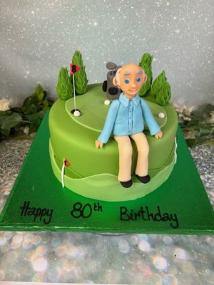 Golf Theme With Figure Of Man Or Lady