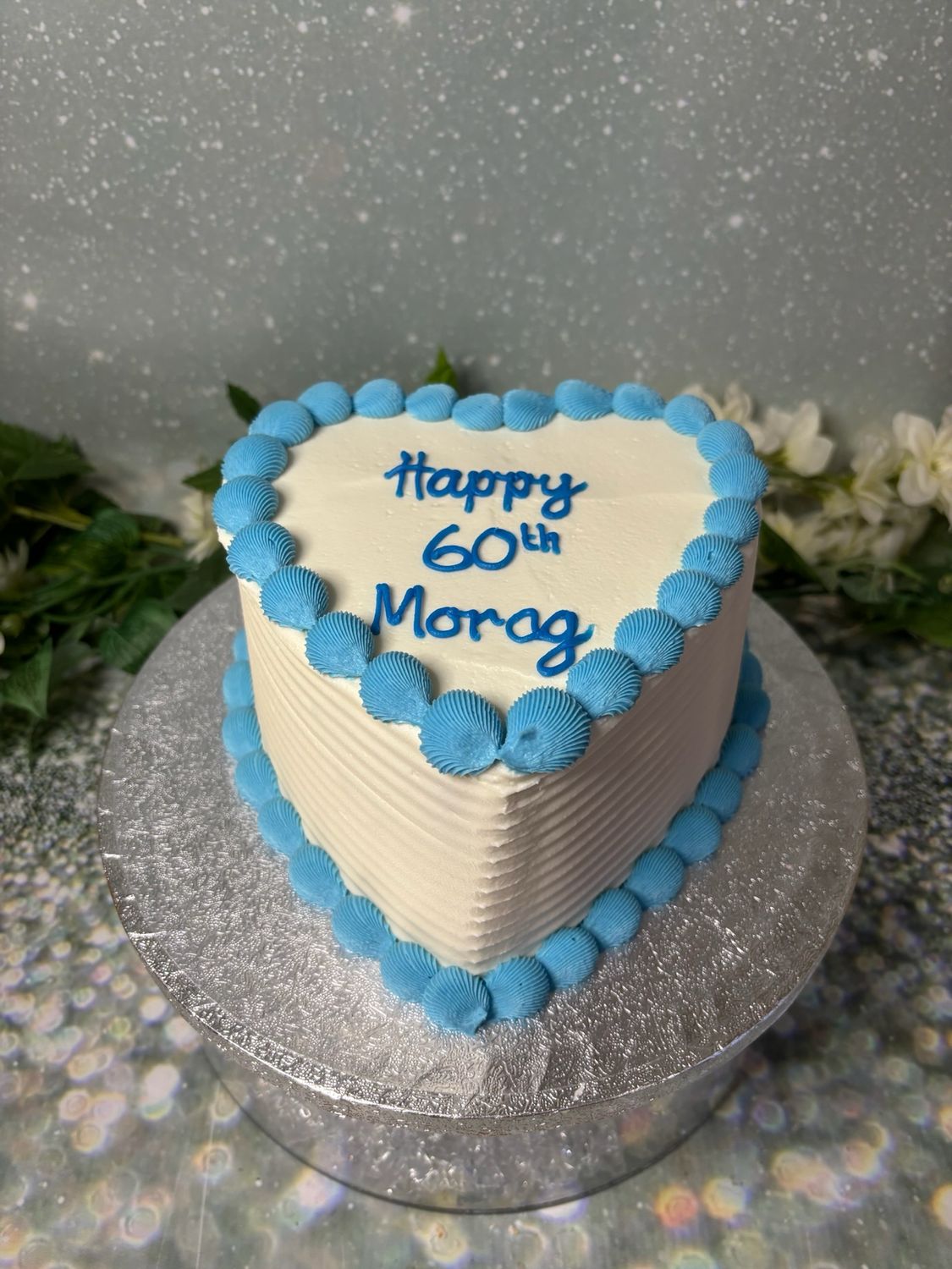 Heart Shaped Cake With Piping Top And Bottom