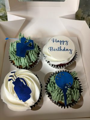 Golf Themed Cupcakes ( Non Edible Golf Themed Toppers)