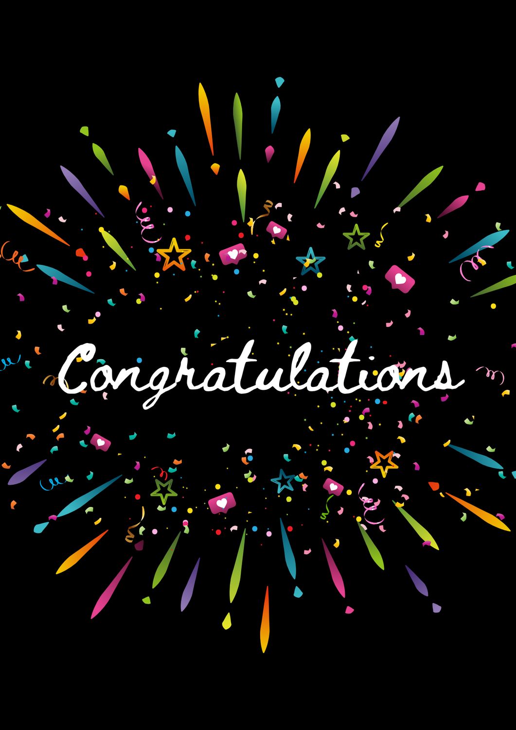 Cake In A Card Congratulations (black Background)