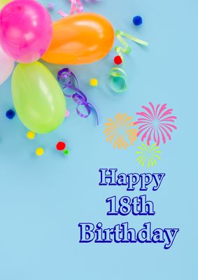 Cake In A Card Happy 18th Birthday(Blue And Multicoloured)