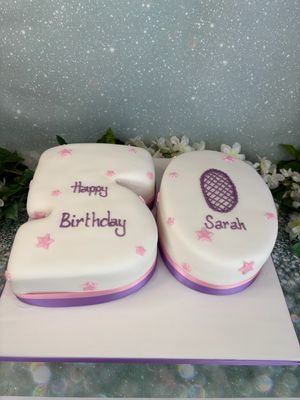 Number / Age Shaped Cake With Flat Stars Scattered