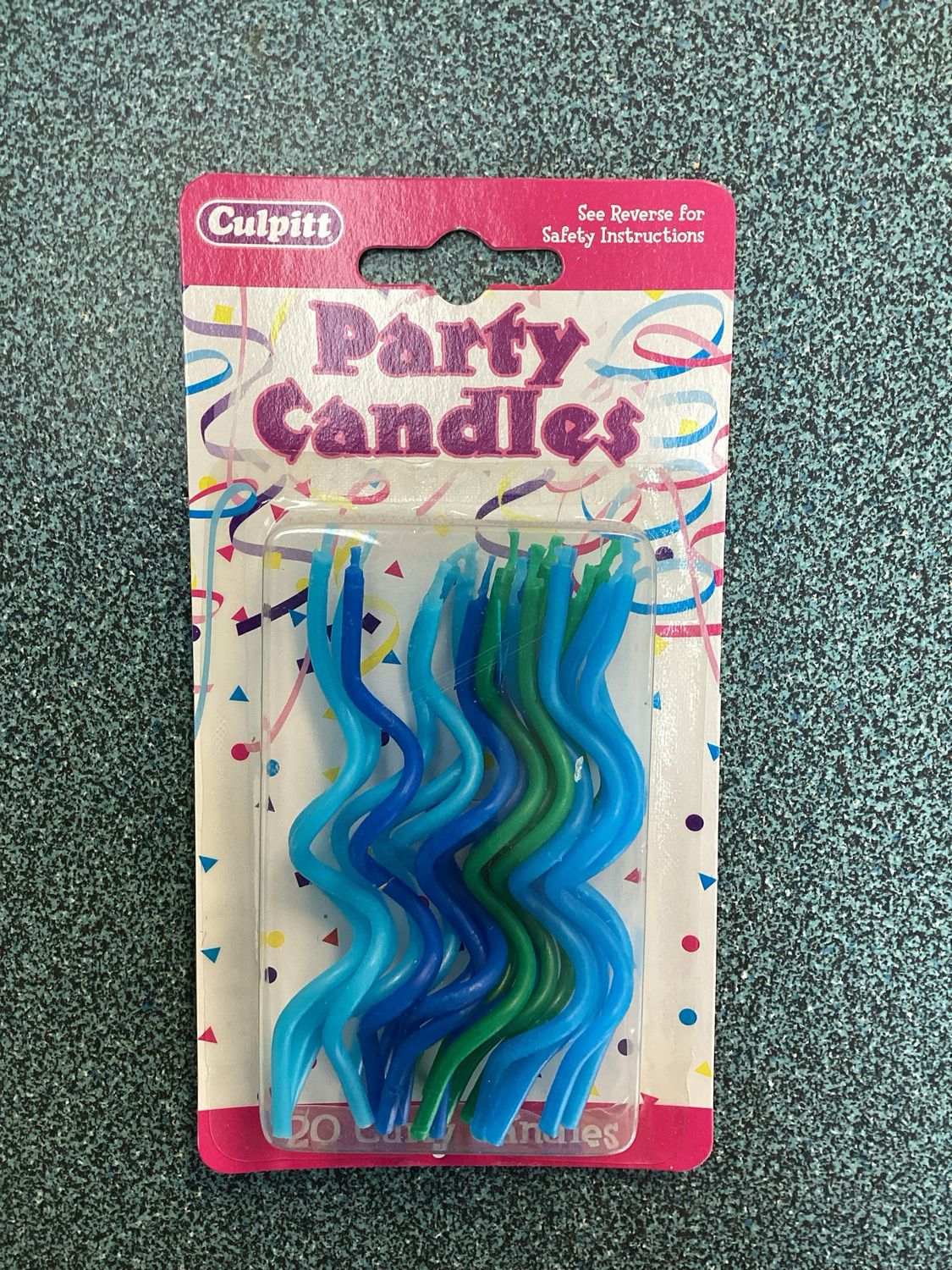 Blue Wavy Candles (10 In A Packet)