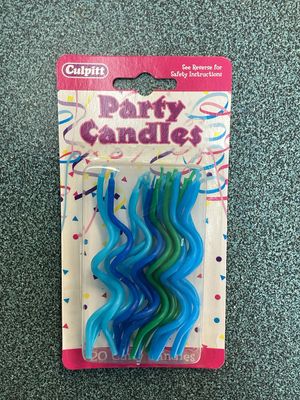Blue Wavy Candles (10 In A Packet)