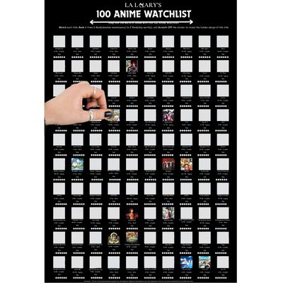 Top 100 Anime Watchlist Scratch-Off Calendar
