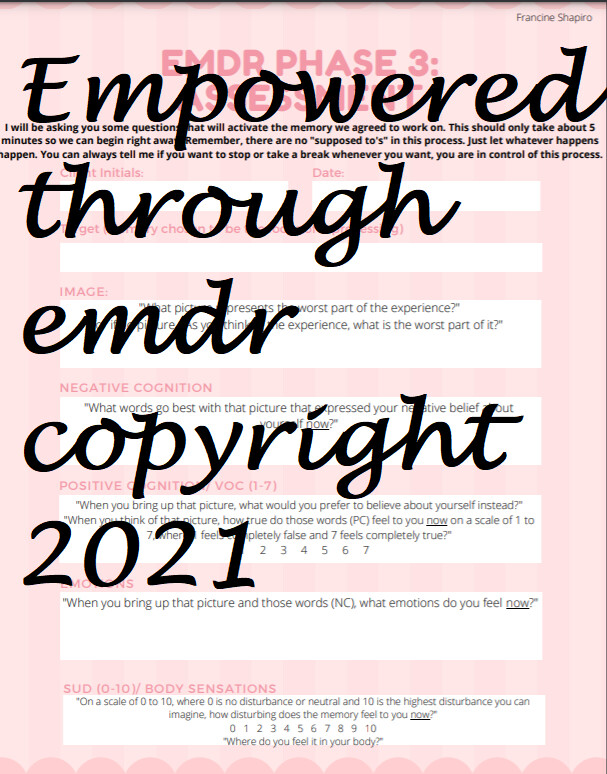 EMDR Phase 3-8 Cheat Sheet Bundle