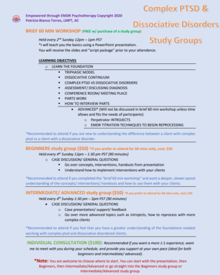 CPTSD & Dissociative Disorders Study Group