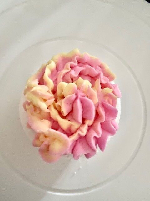 Frosted Flower Topped Bath Donut
