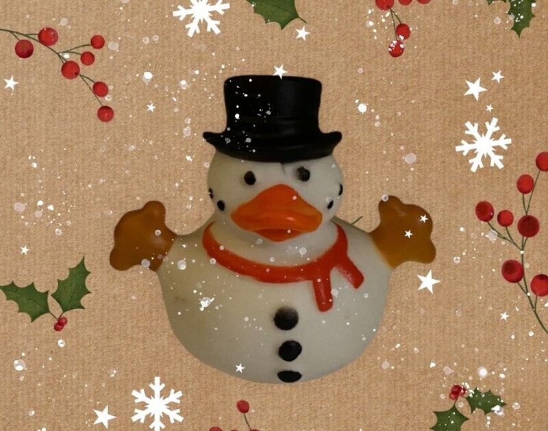 Donut Bath Bomb with Bubble Frosting &amp; Snowman Duckie