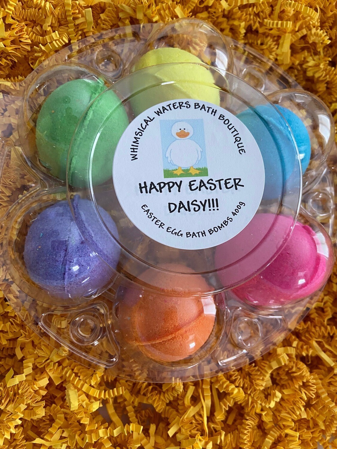 Easter Egg Bath Bomb Tray w/Personalized Label - Adult Scented or Kid Scented Tray