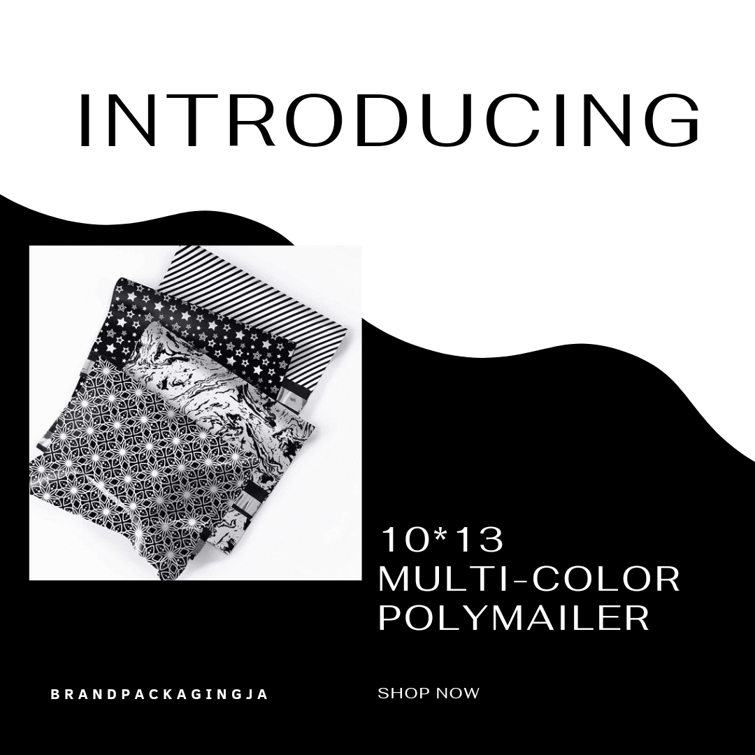Poly Mailers Shipping Bags
( Black &amp; White)10*13