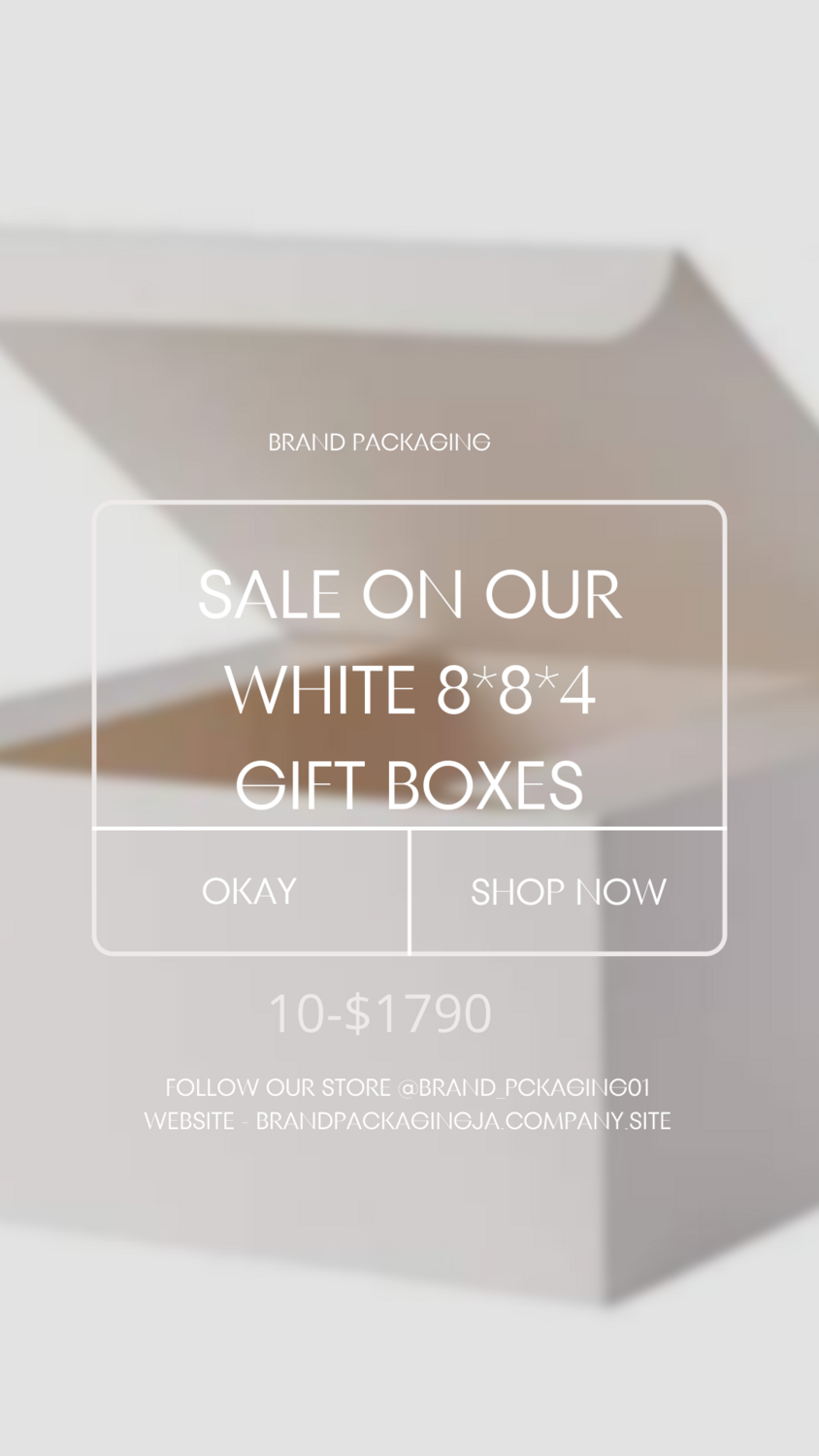 White Gift Box 8x8x4