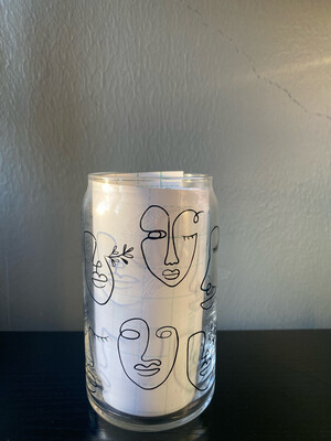 Abstract line face art