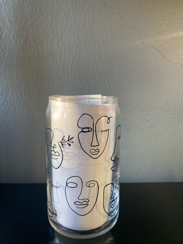 Abstract line face art