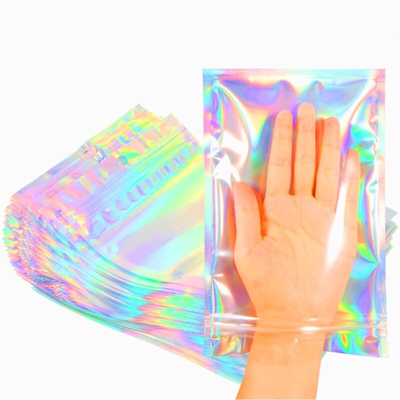 Holographic seal pouches 8*5