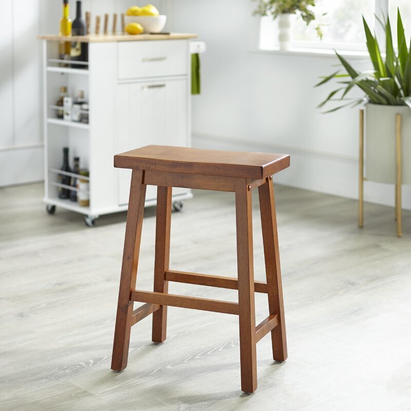 24&quot; Backless Solid Wood Counter Barstool