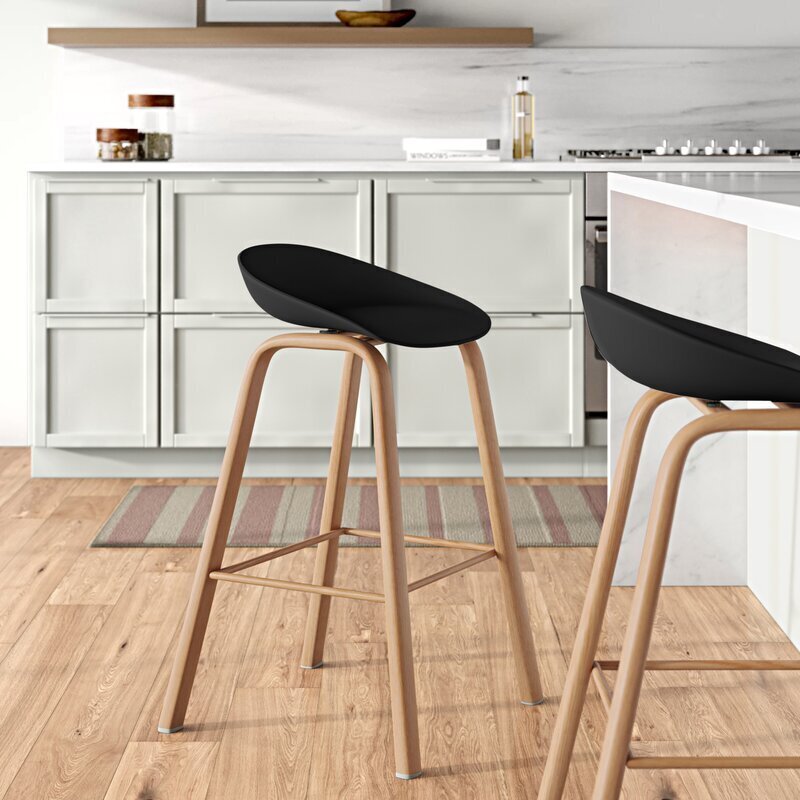 30&quot; Julius Modern Barstool in Black/Tan (Set of 2)