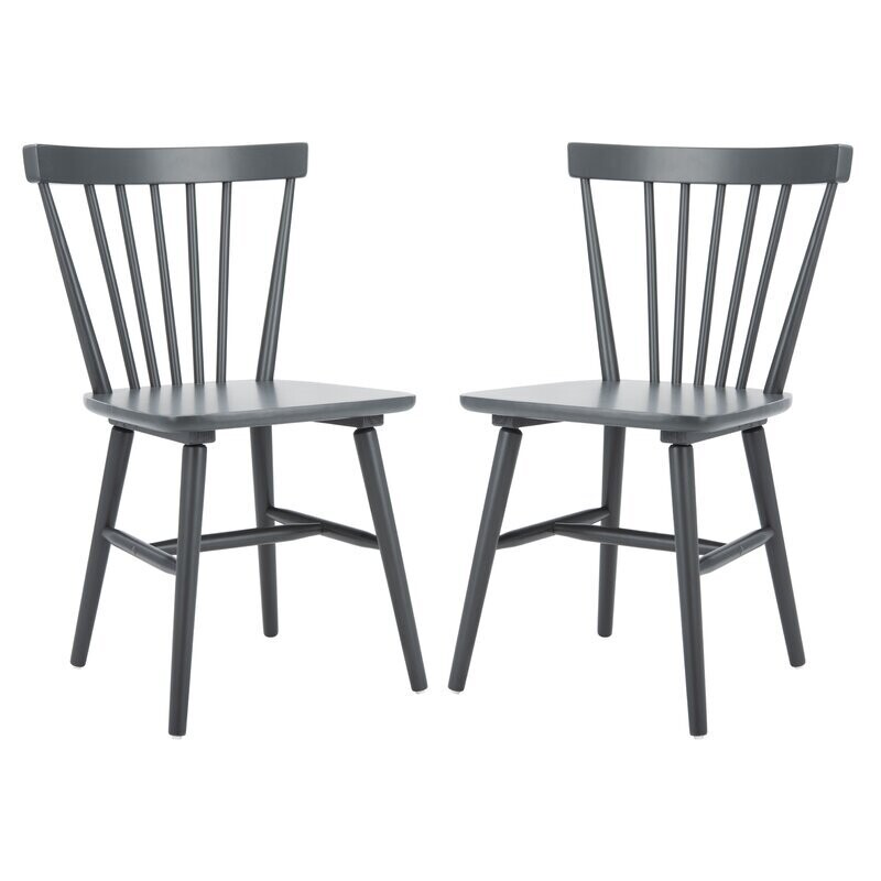 Windsor Back Side Chair in Dark Gray (Set of 2)