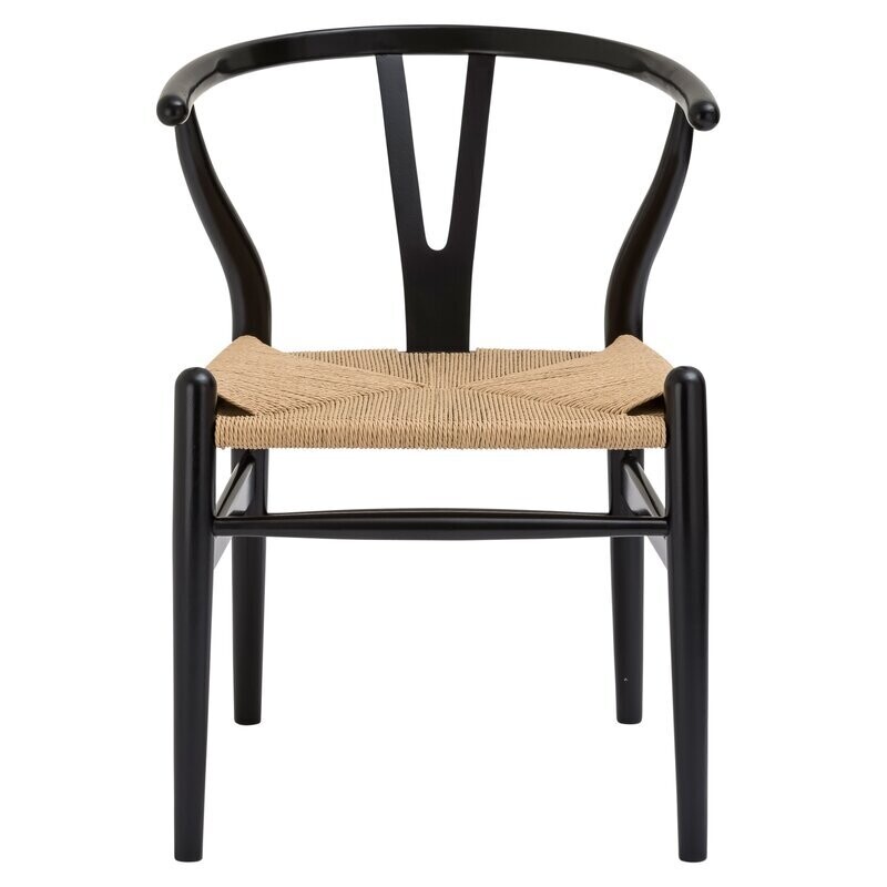 Modern Solid Beech Wood Chair in Black